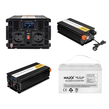 Wydajny Zestaw do zasilania awaryjnego - Akumulator żelowy MAXX 100Ah 12V + Przetwornica UPS MAXX 4000W